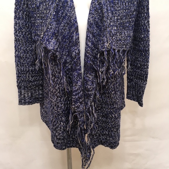 SNAILS AND CINNAMON BLUE KNIT WATERFALL CARDIGAN - Picture 4 of 12